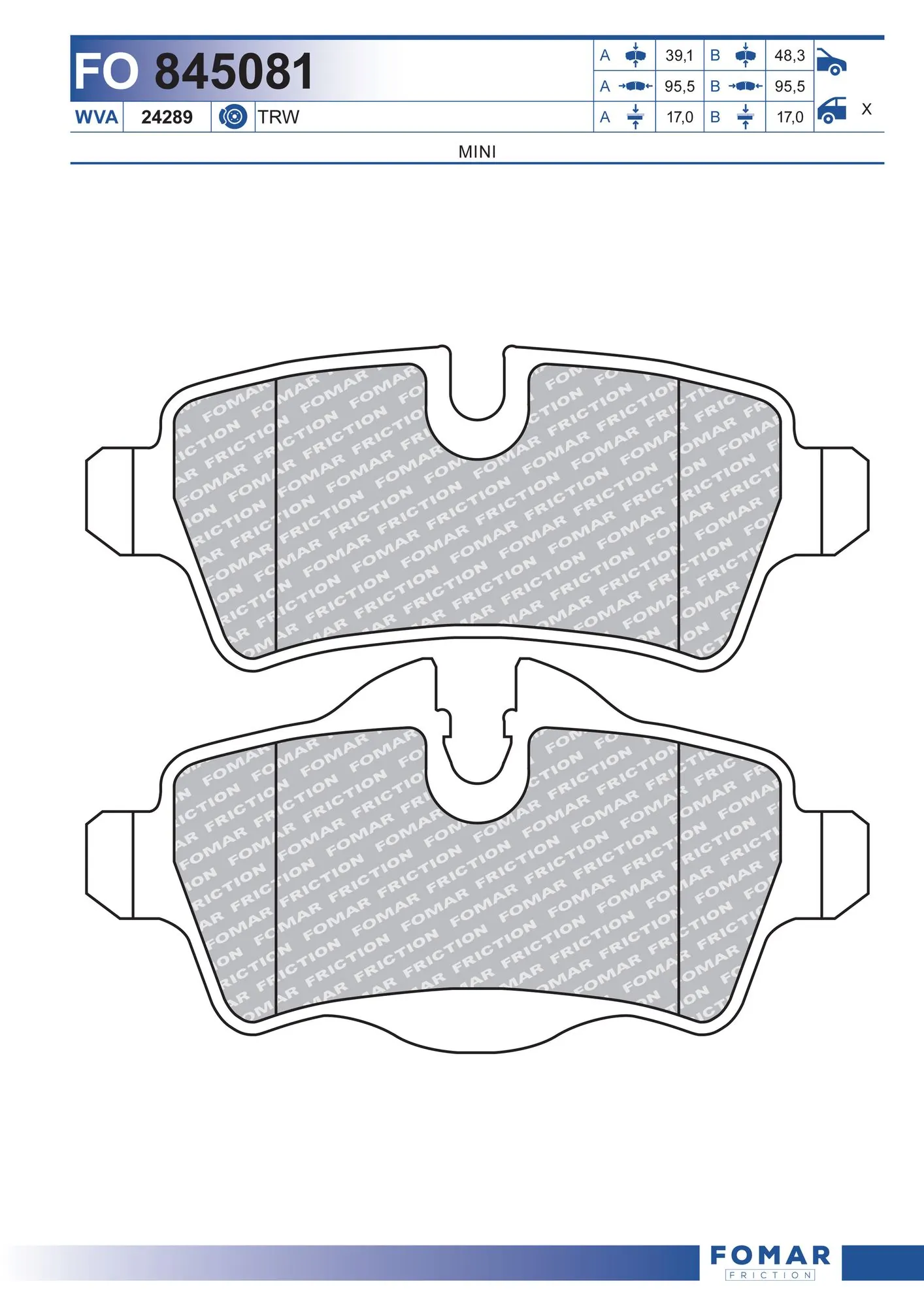 Brake Pad Set, disc brake